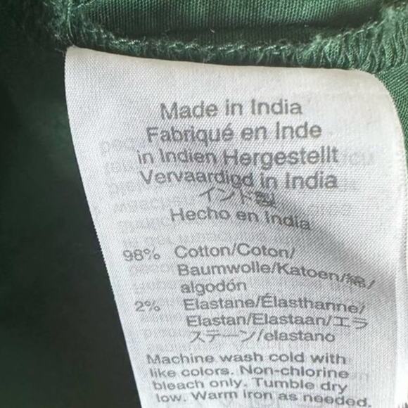 J. Crew Green Cotton Blend One Shoulder Long Sleeve Poplin Ruffle Dress - Picture 6 of 6